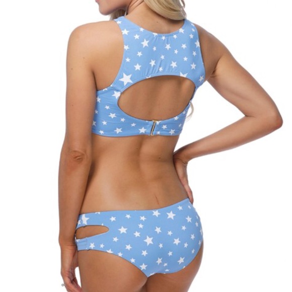 Blue w/ White Stars Bikini - Picture 4 of 6